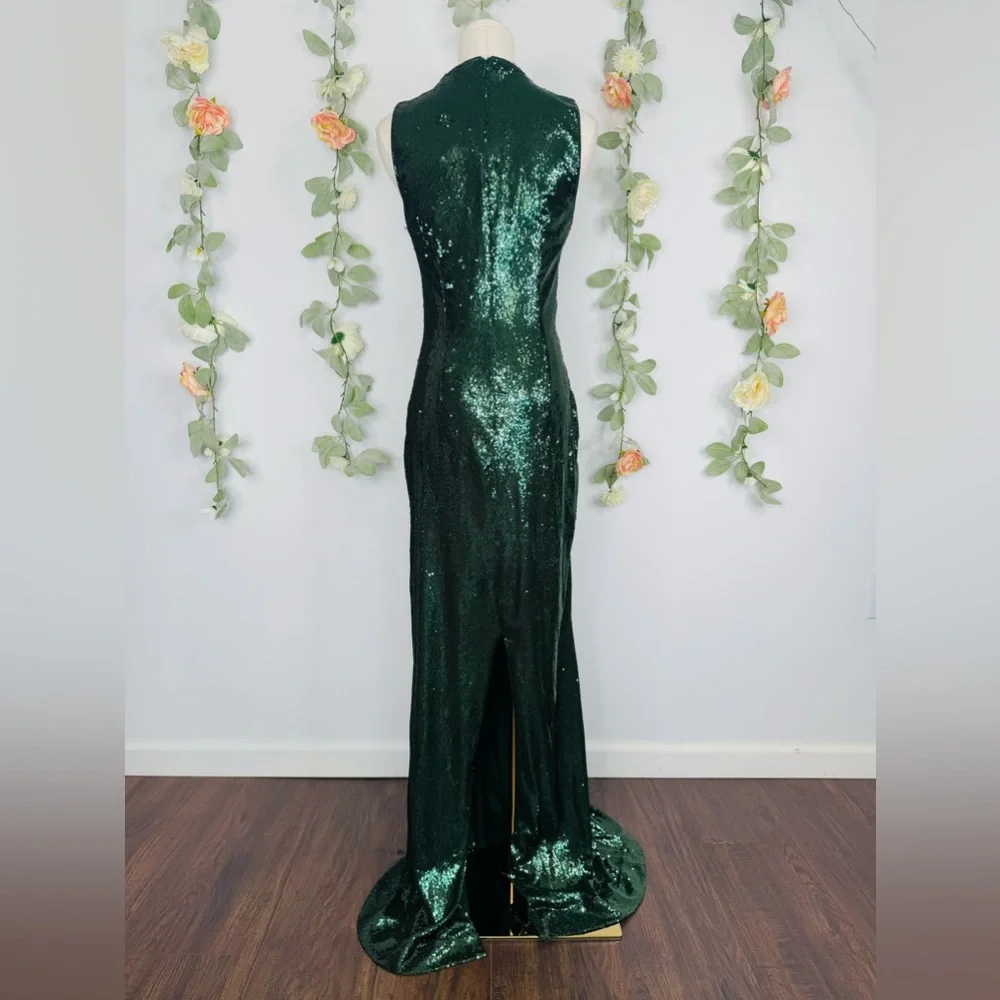Halston Magdalena Draped Sequin Gown - Picture 7 of 12